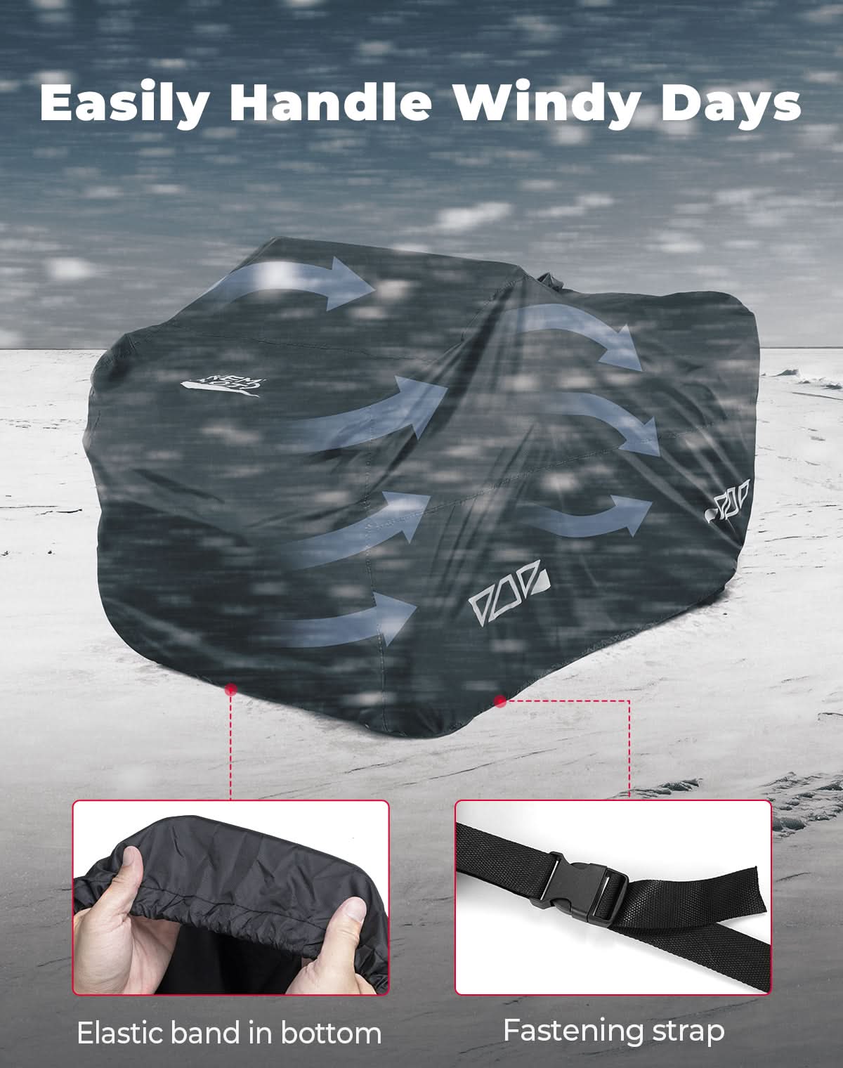 Universal ATV Waterproof Cover 90'' X 43'' X 46'' - Kemimoto