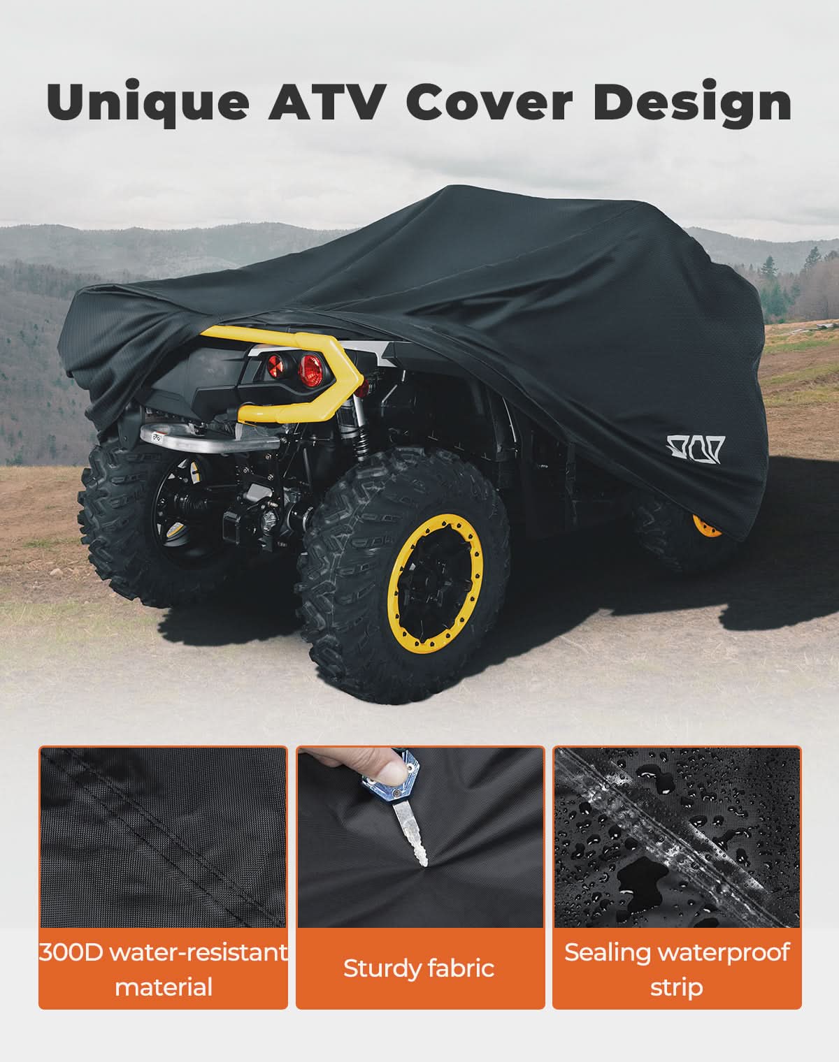Universal ATV Waterproof Cover 90'' X 43'' X 46'' - Kemimoto