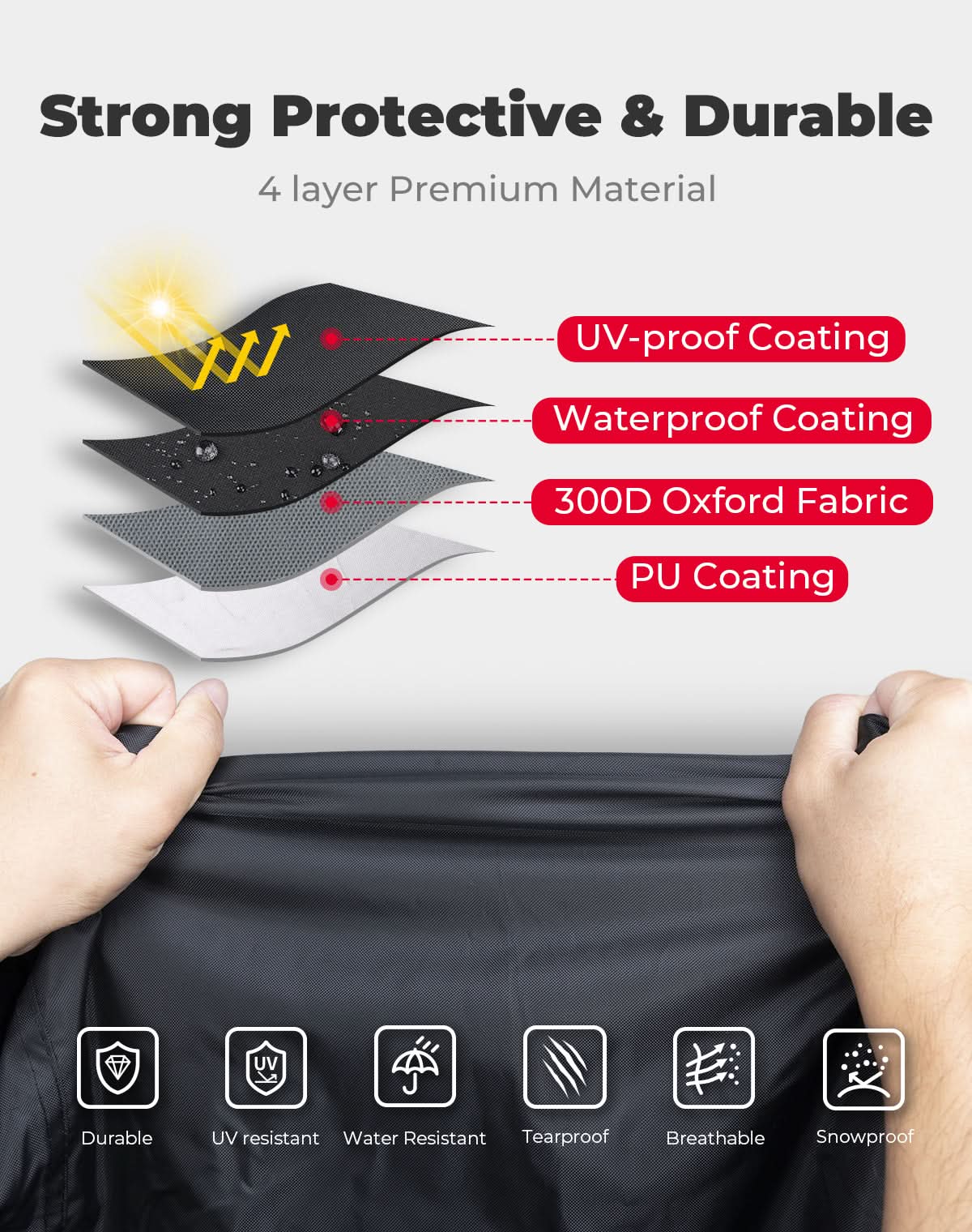 Universal ATV Waterproof Cover 90'' X 43'' X 46'' - Kemimoto