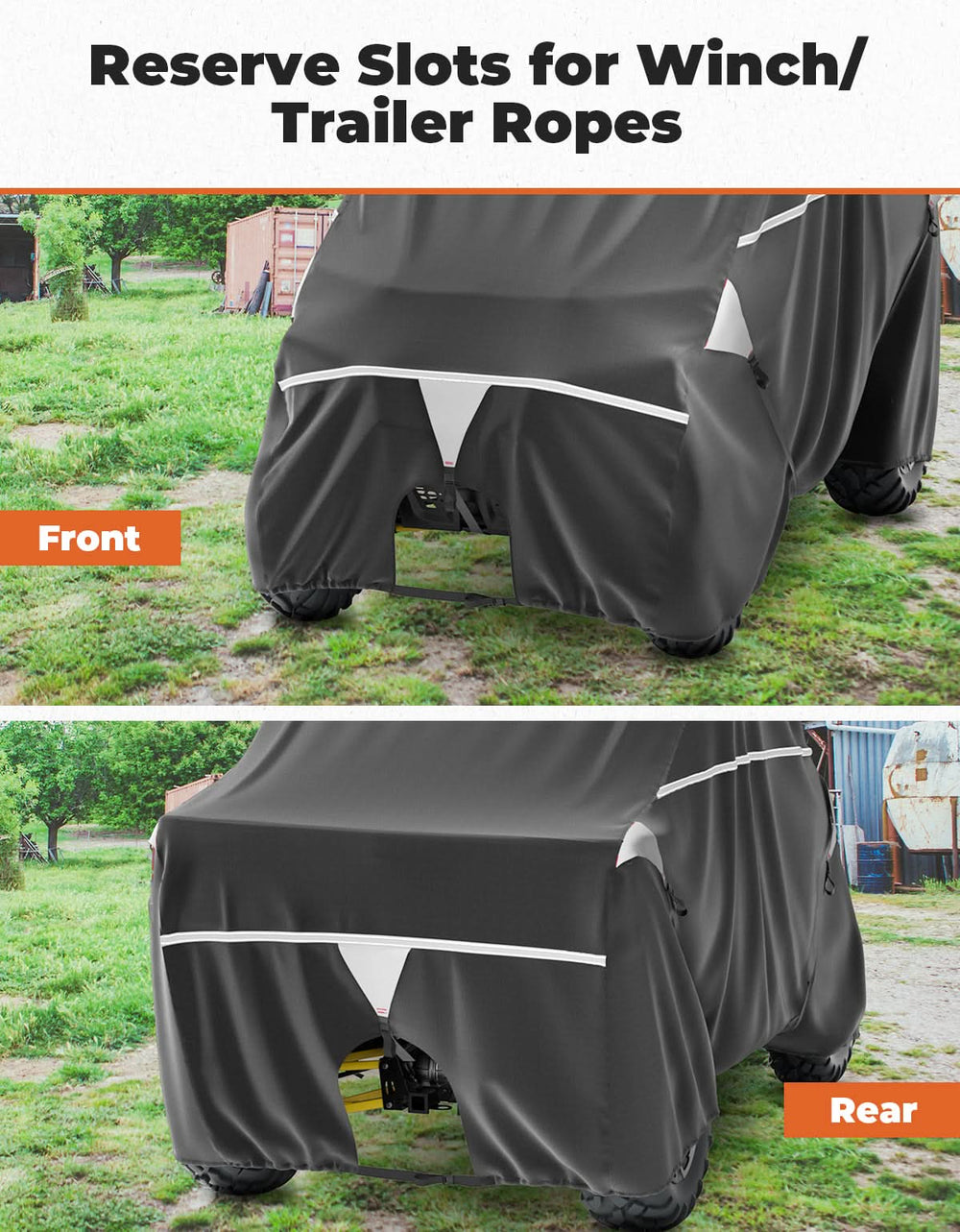 2-Seater UTV Trailering Cover for Ranger,Defender, Uforce, Mule - Kemimoto