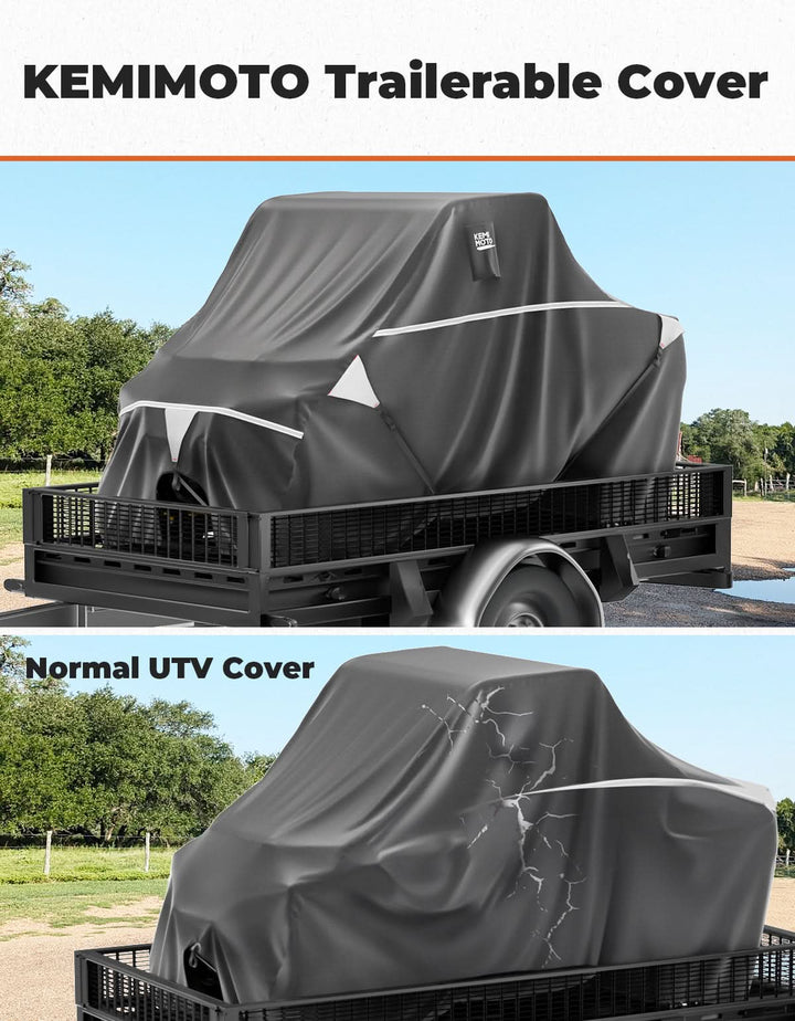 2-Seater UTV Trailering Cover for Ranger,Defender, Uforce, Mule - Kemimoto