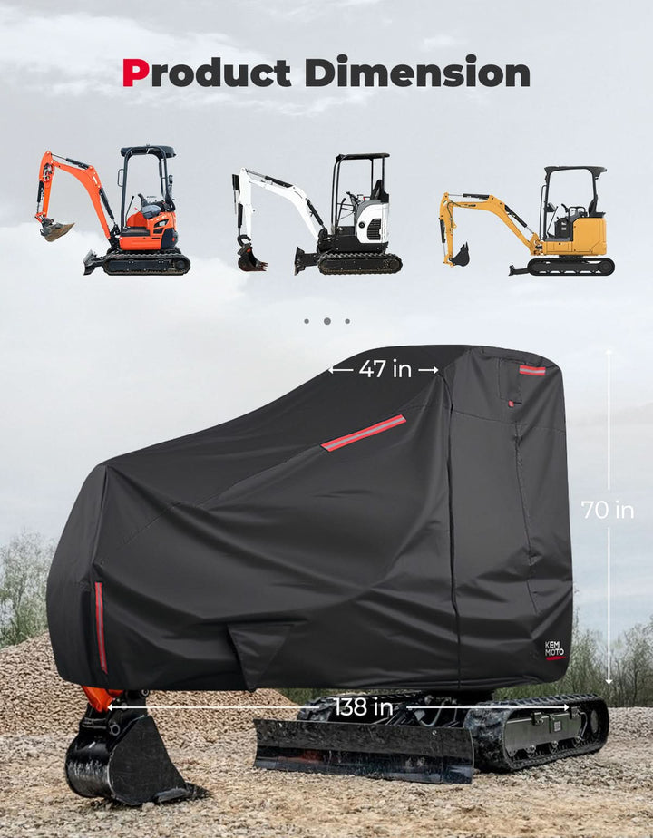 Mini Excavator Cover for Kubota U17, KX018-4 & Bobcat E17/E19/E20 - Kemimoto