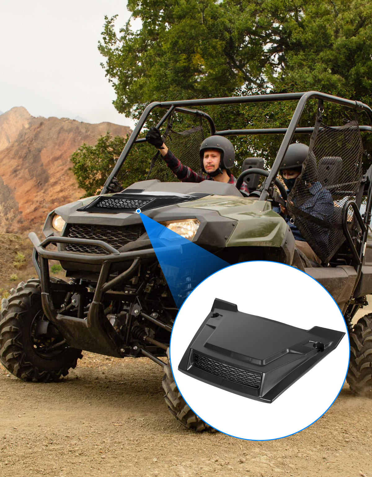 Hood Scoop for Pioneer 700 2P 4P 2014-2024 - Kemimoto