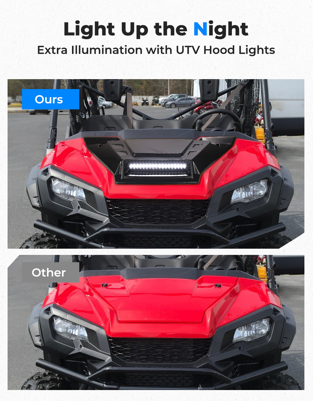 Sport Hood Scoop with LED Light for Pioneer 1000 3P/5P/6P - Kemimoto