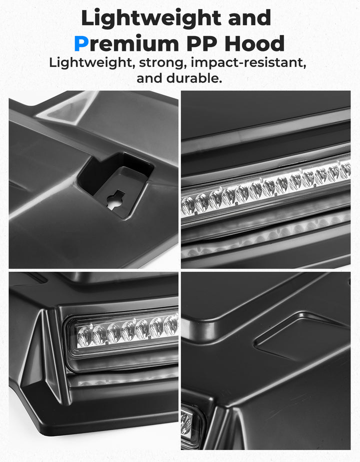 Sport Hood Scoop with LED Light for Pioneer 1000 3P/5P/6P - Kemimoto