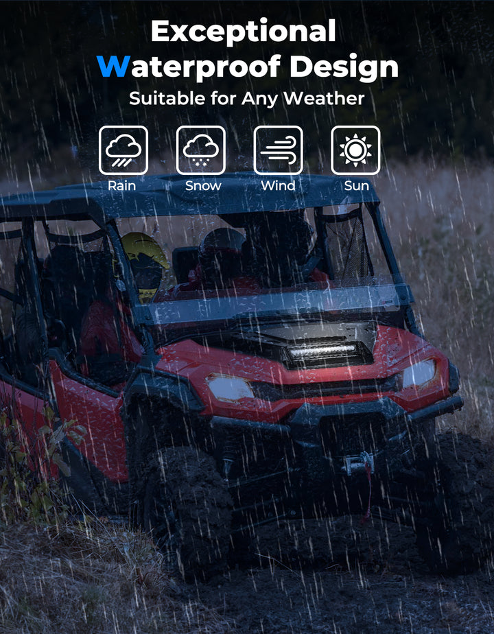 Sport Hood Scoop with LED Light for Pioneer 1000 3P/5P/6P - Kemimoto