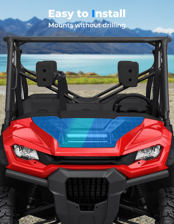 Sport Hood Scoop with LED Light for Pioneer 1000 3P/5P/6P - Kemimoto