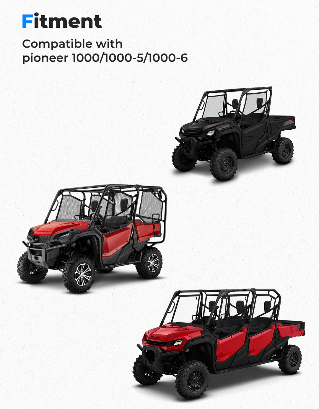 Sport Hood Scoop with LED Light for Pioneer 1000 3P/5P/6P - Kemimoto