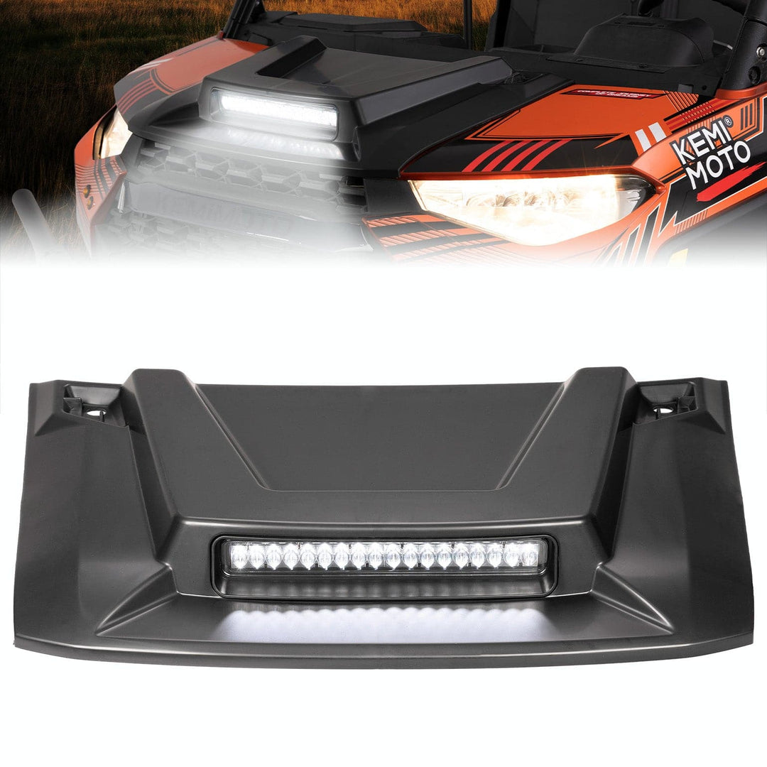 Hood Scoop with LED Spot Light for Polaris Ranger XP 1000/ Crew - Kemimoto