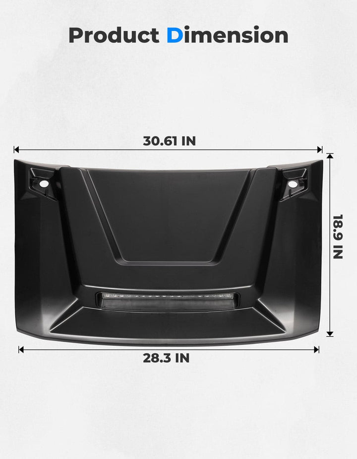 Hood Scoop with LED Spot Light for Polaris Ranger XP 1000/ Crew - Kemimoto