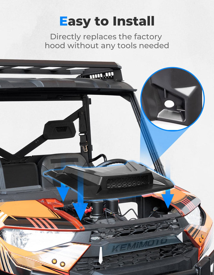Hood Scoop for Polaris Ranger XP 1000/ Crew 2018-2024 - Kemimoto