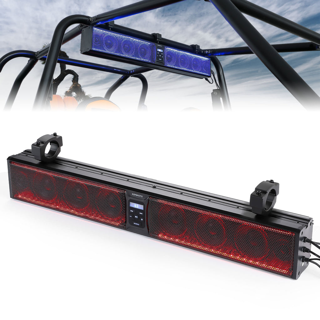 33 Inch 8-Speaker RGB UTV Bluetooth Sound Bar – Kemimoto