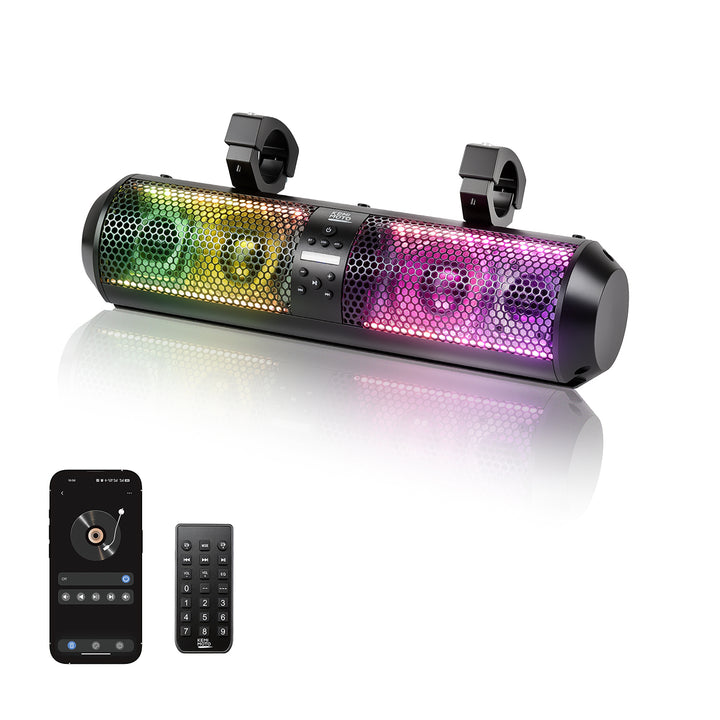 18" UTV Sound Bar RGB Bluetooth for Can Am Maverick X3/ RZR w/ 1.56"-2.25" Roll Bar