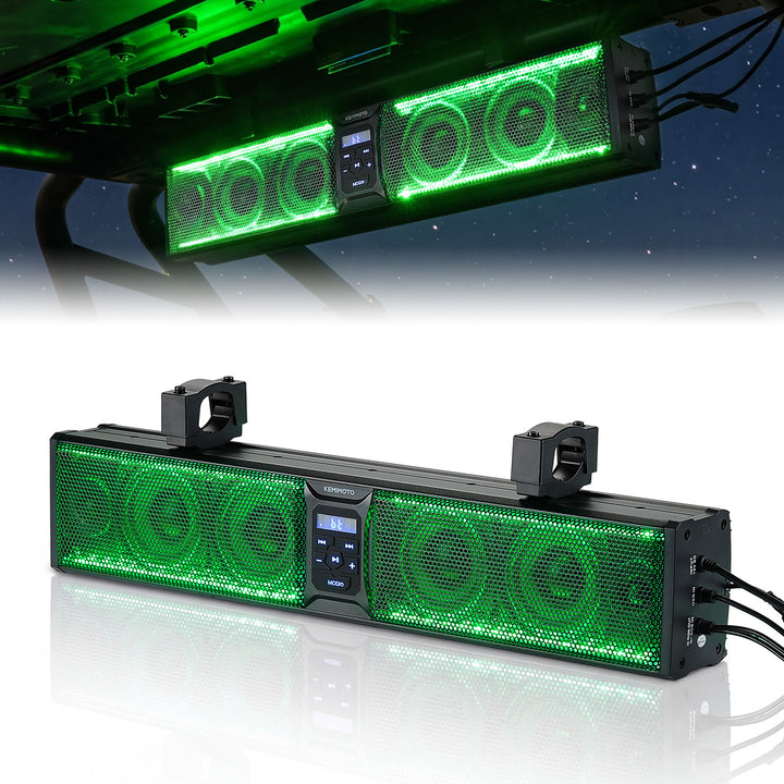 Barra de sonido UTV RGB 26'' Bluetooth luces multicolores 500W amplificador 1,75''-2'' barra antivuelco