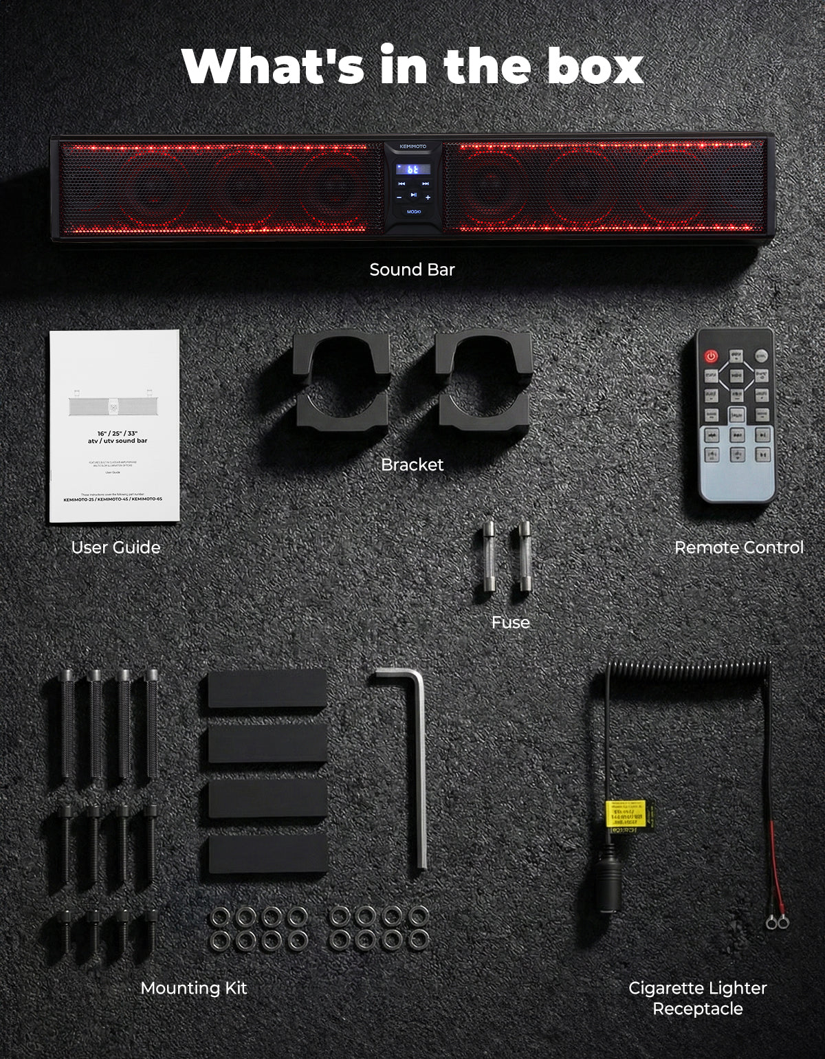 33'' 8-Speaker RGB UTV Bluetooth Sound Bar for Can Am Maverick X3/ RZR w/ 1.75''-2.25'' Roll Bar