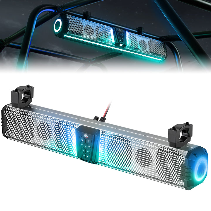 KEMIMOTO Midnight S80 Gen1.0 32" Aluminum 6-Speaker RGB Soundbar Silver