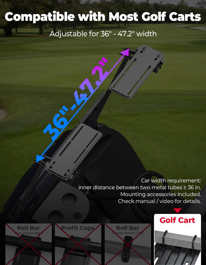 Midnight 90 Roof 34" Golf Cart Bluetooth Sound Bar RGB Lights 400W Waterproof Speaker - Kemimoto