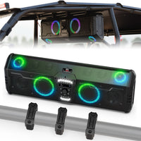 Midnight 90 Roof Soundbar For Can-am Polaris UTV Bluetooth 10 Speakers RGB Lights IP66 Waterproof Dustproof - Kemimoto