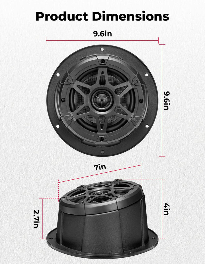 Universal 6.5" Speaker Pods with Enclosures (IPX5 Water-Resistant)