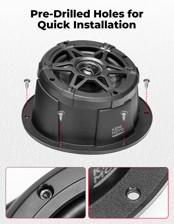 Universal 6.5" Speaker Pods with Enclosures (IPX5 Water-Resistant)