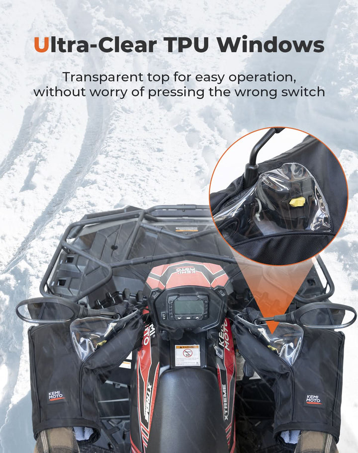 Upgraded ATV Waterproof Gloves for Motorcycle Sportsman Grizzly Scrambler FourTrax - Kemimoto