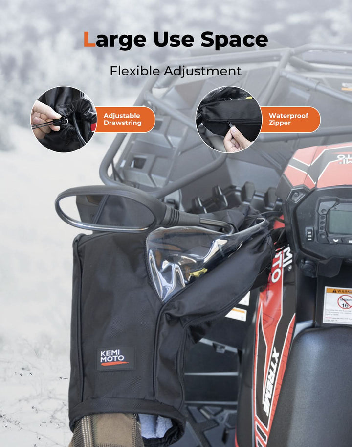 Upgraded ATV Waterproof Gloves for Motorcycle Sportsman Grizzly Scrambler FourTrax - Kemimoto