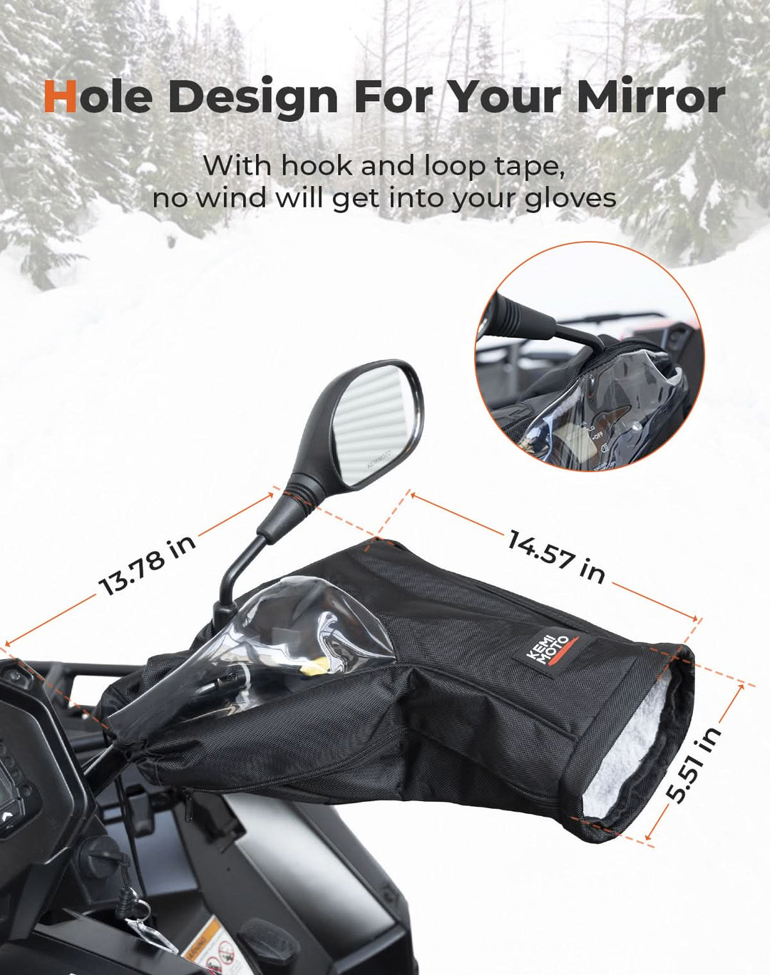 Upgraded ATV Waterproof Gloves for Motorcycle Sportsman Grizzly Scrambler FourTrax - Kemimoto