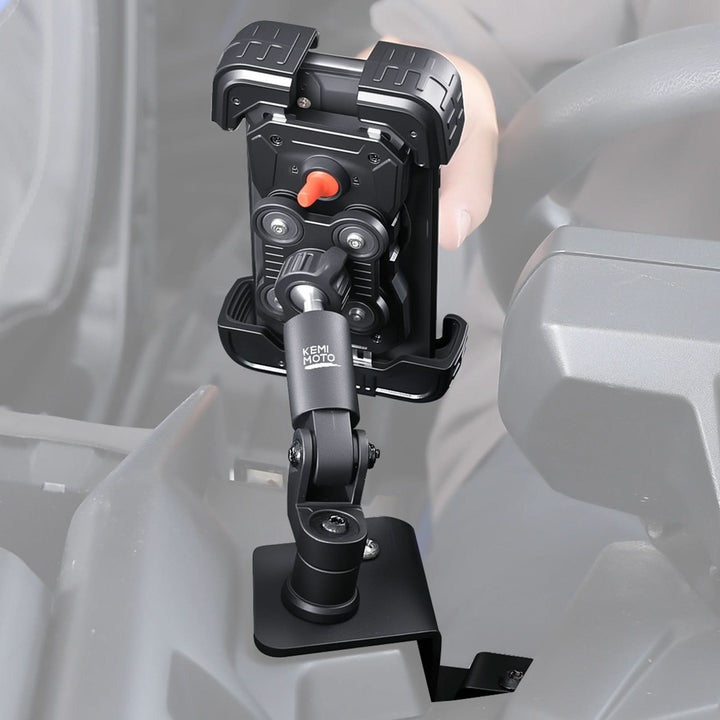 X3 Phone Mount Aluminum Anti-Vibration 360° Adjustable Holder for Can-Am Maverick X3 & Max - Kemimoto