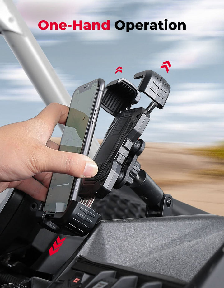 X3 Phone Mount Aluminum Anti-Vibration 360° Adjustable Holder for Can-Am Maverick X3 & Max - Kemimoto