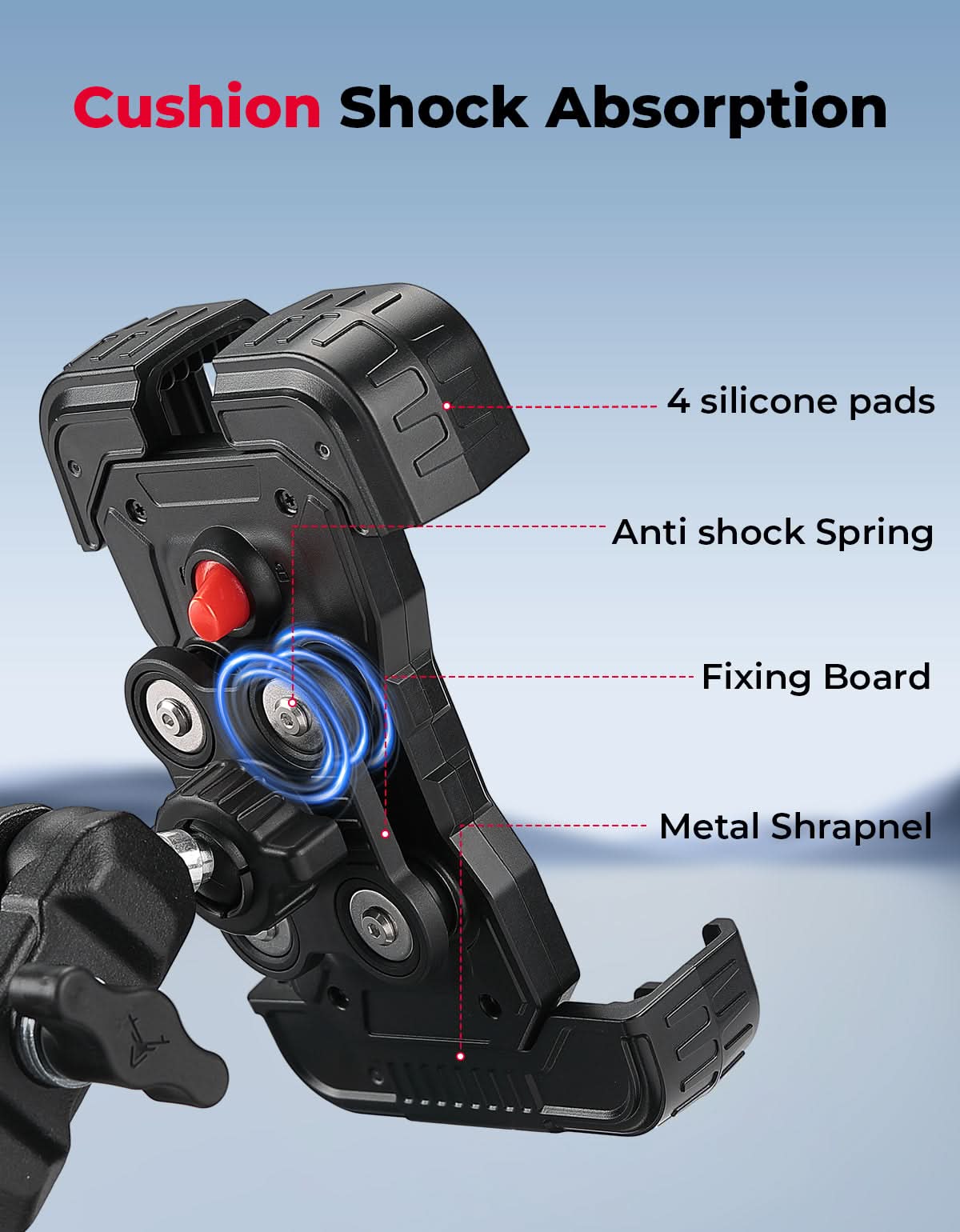 Phone Mount Holder for Polaris Ranger 1000/XP/Crew XP, Fits 4.7