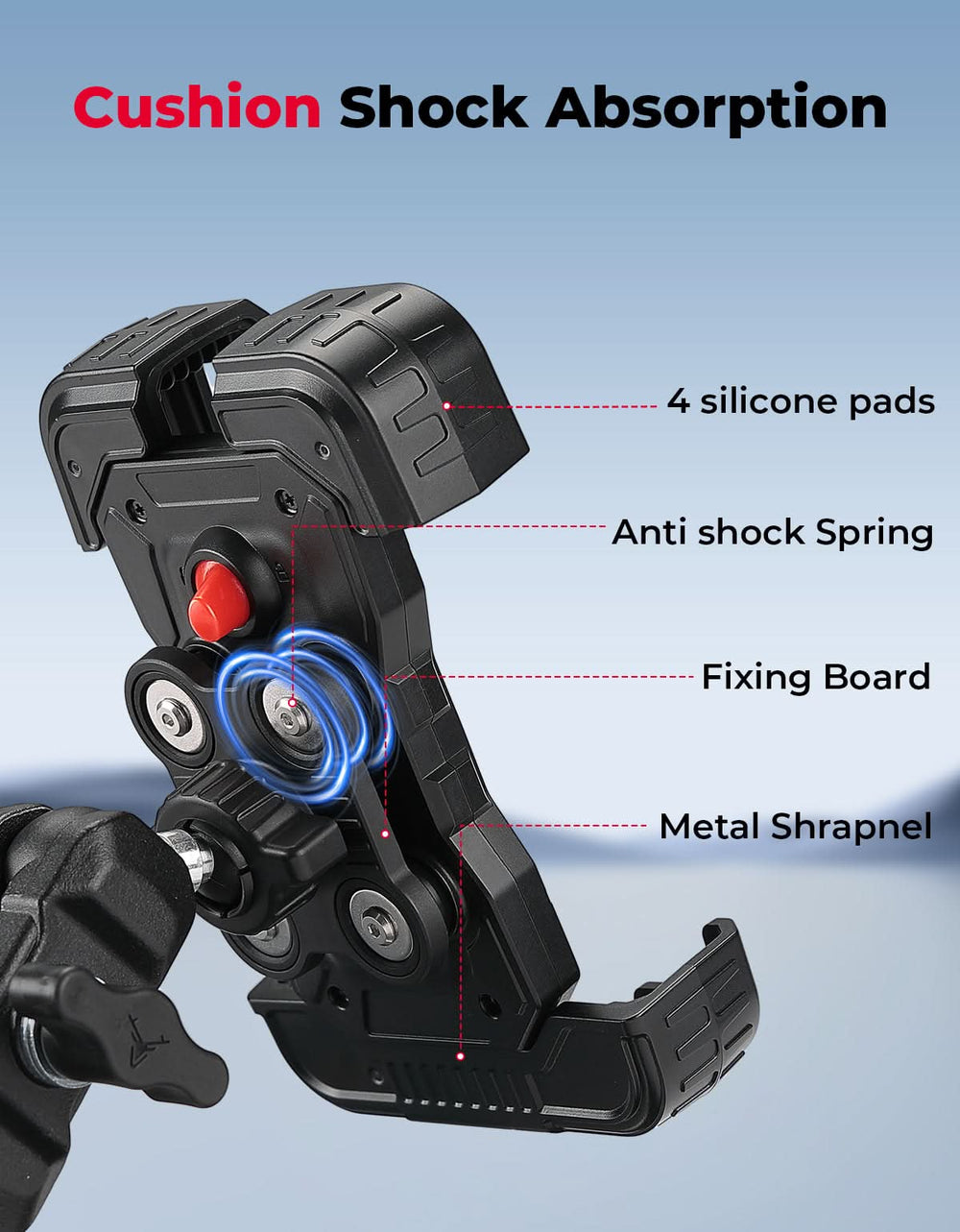 Phone Mount Holder for Polaris Ranger 1000/XP/Crew XP, Fits 4.7" - 7.0" Phones - Kemimoto