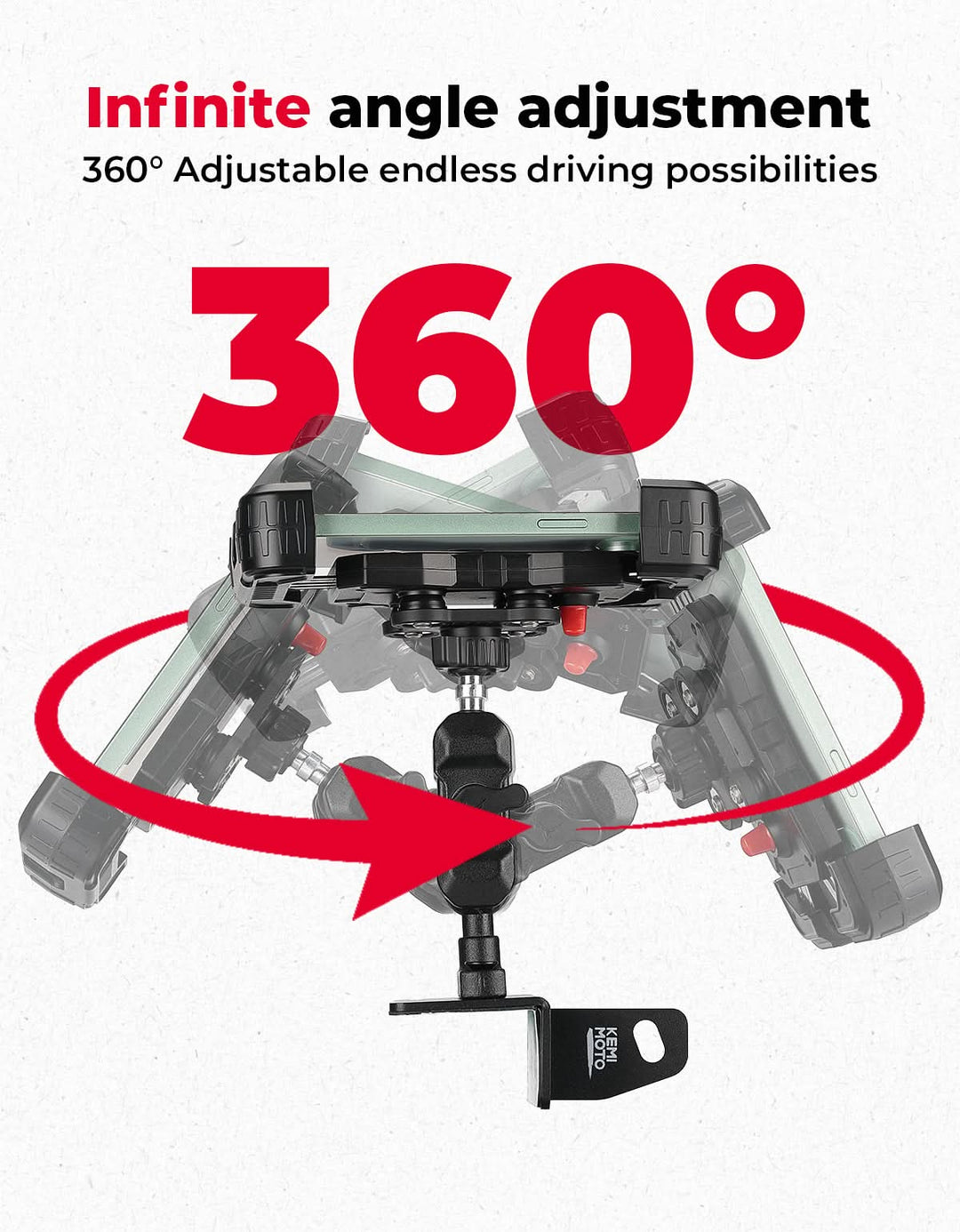 Phone Mount Holder for Polaris Ranger 1000/XP/Crew XP, Fits 4.7" - 7.0" Phones