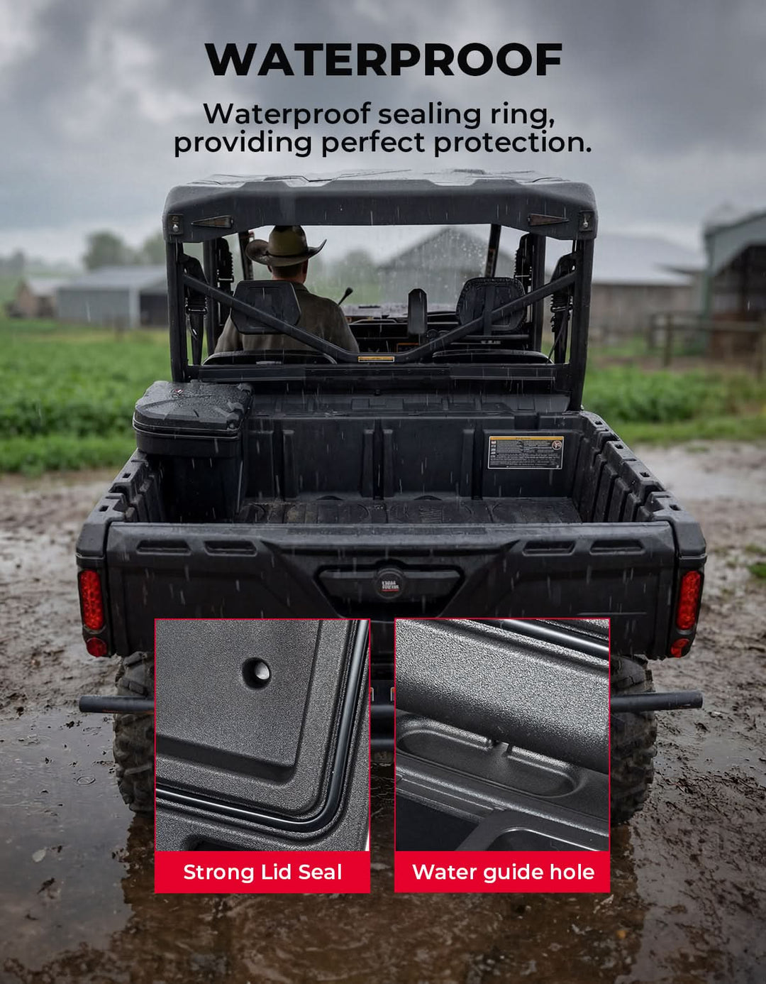 Can-Am Defender / Defender MAX / Commander Bed Storage Box (2016–2026) - Kemimoto