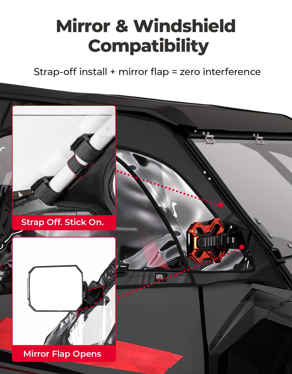 UTV Soft Cab Enclosure for 2024/2025+ Polaris RZR XP 1000 – Kemimoto