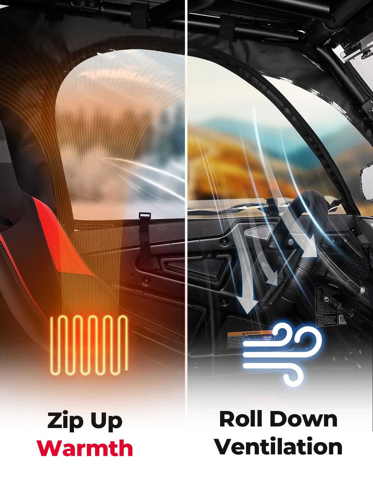 UTV Soft Cab Enclosure for 2024/2025+ Polaris RZR XP 1000 – Kemimoto