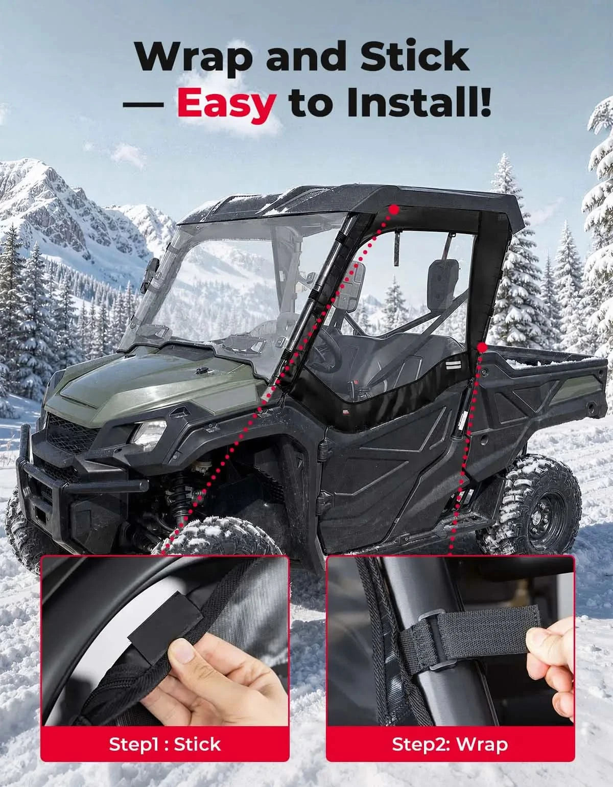 UTV Soft Upper Doors For Honda Pioneer 1000