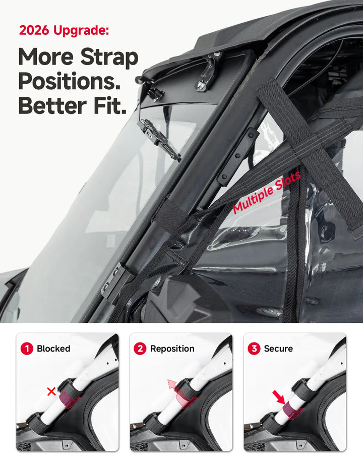 UTV Soft Upper Doors for Polaris Ranger Crew 1000 / Crew XP 1000 2017-2026