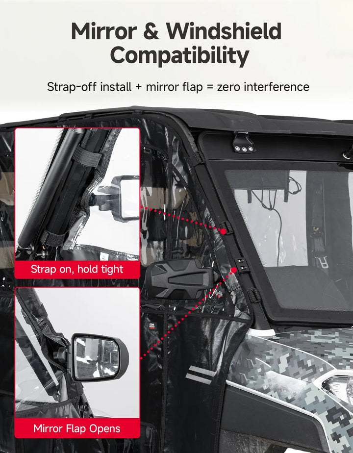 UTV Soft Upper Doors for Polaris Ranger Crew 1000 / Crew XP 1000 2017-2026