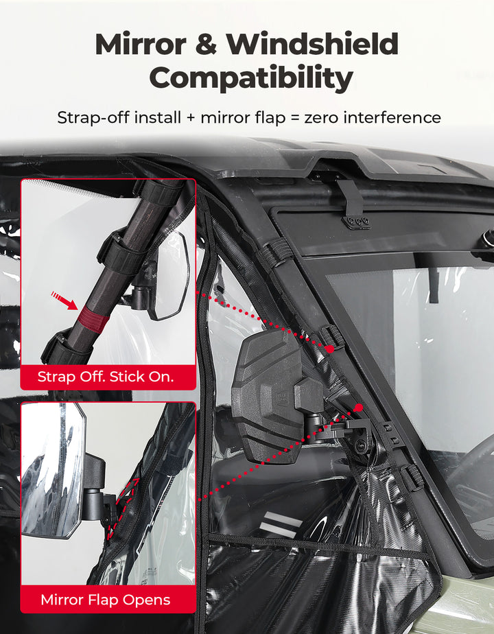 Soft Upper Doors For Can-Am Defender HD7 / HD8 / HD9 / HD10(2016+)