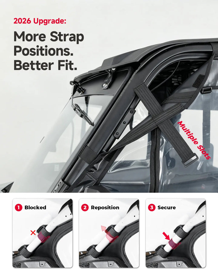 UTV Soft Doors with Upgraded Straight Zippers for Polaris Ranger XP 1000 / 1000 2026