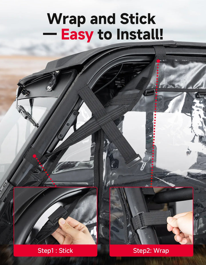 UTV Soft Doors with Upgraded Straight Zippers for Polaris Ranger XP 1000 / 1000 2026
