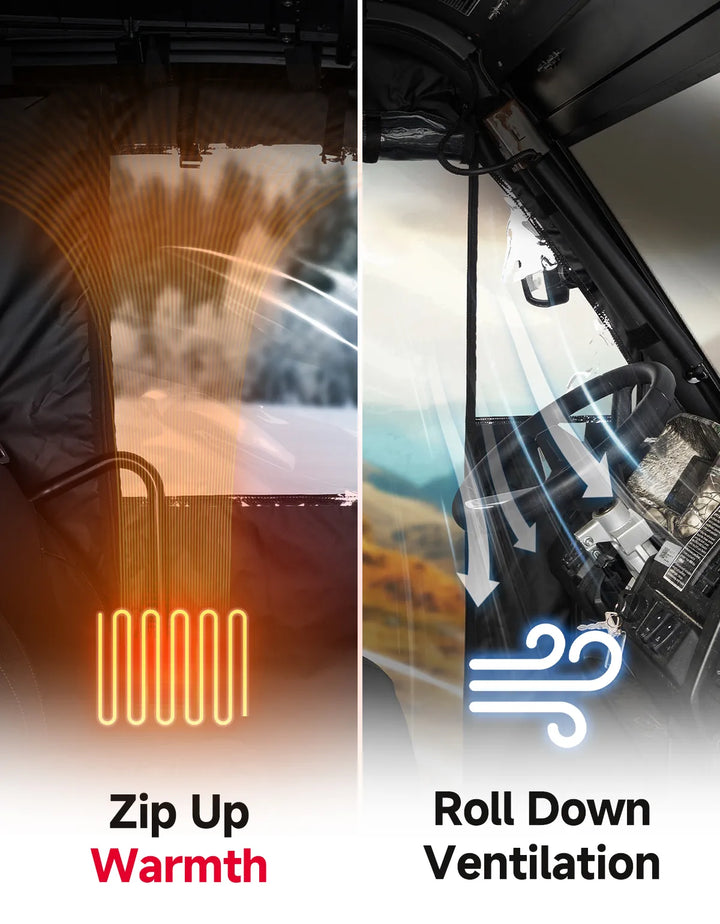 UTV Soft Doors with Upgraded Straight Zippers for Polaris Ranger XP 1000 / 1000 2026