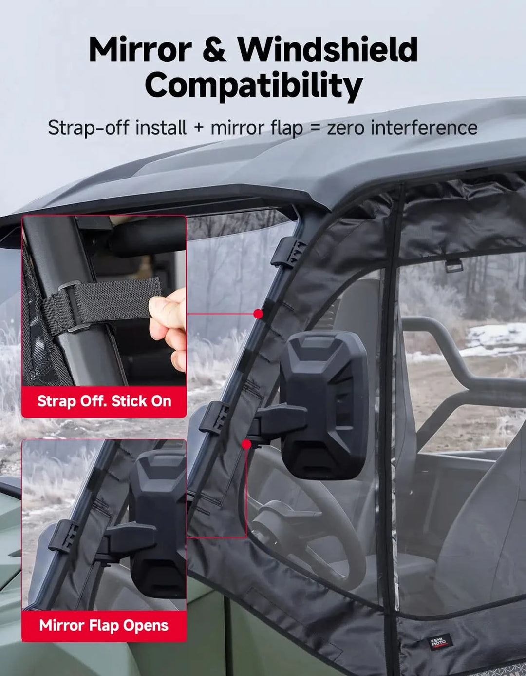 UTV Soft Upper Doors For 2021+ YAMAHA Wolverine X4
