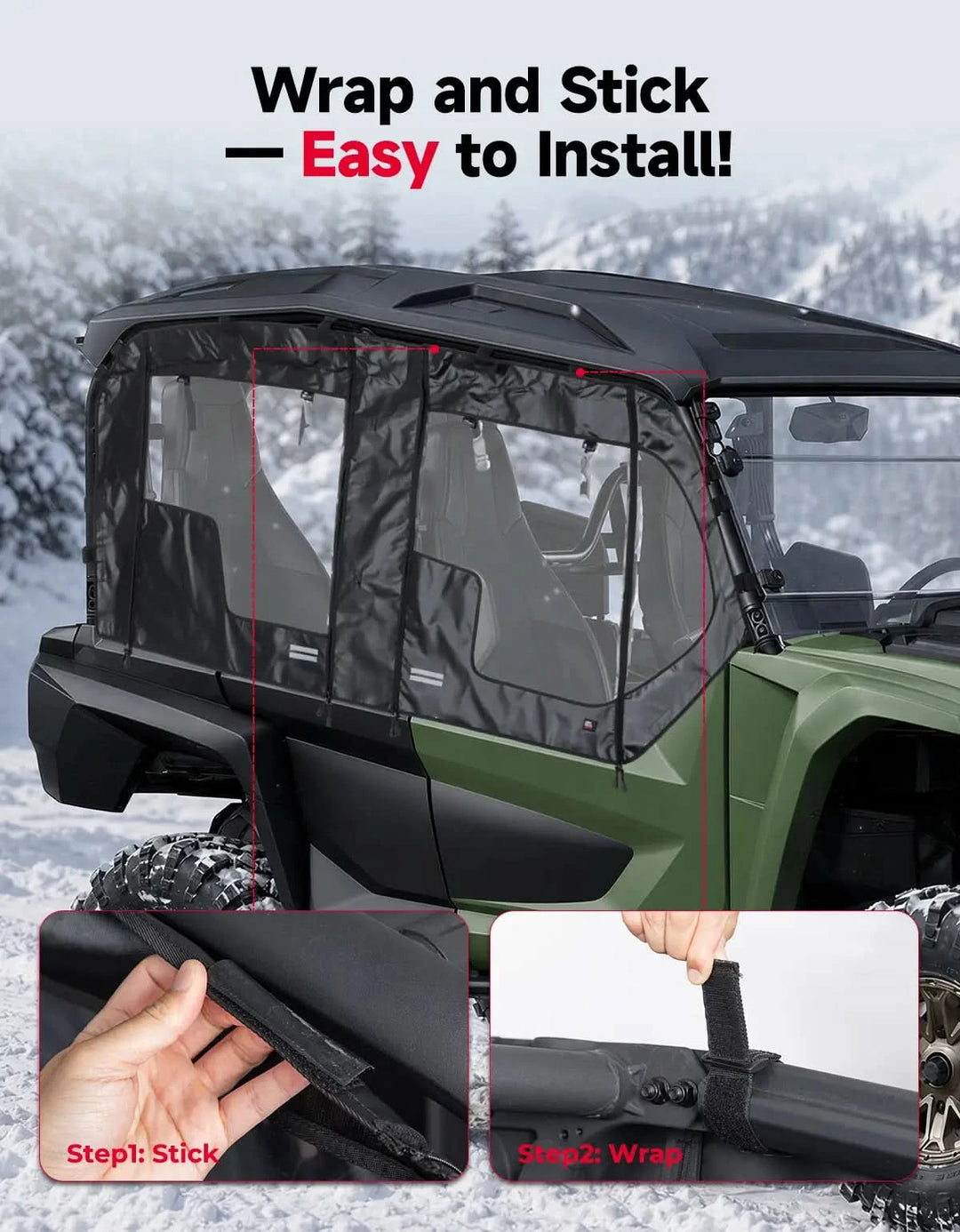 UTV Soft Upper Doors For 2021+ YAMAHA Wolverine X4