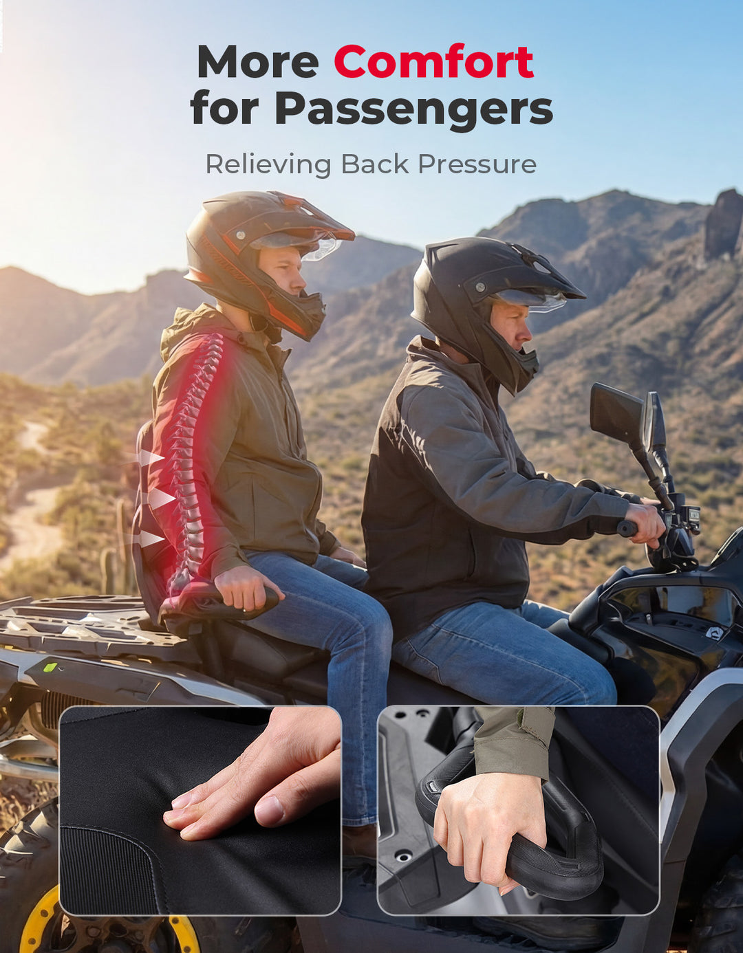 Can-Am Outlander MAX Passenger Rear Seat with Armrest (2012–2024) - Kemimoto