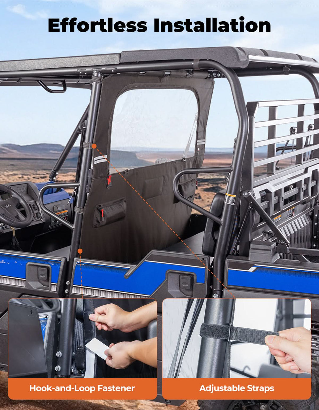 UTV Soft Rear Window for Kawasaki Mule PRO-FXT 2015+ - Kemimoto