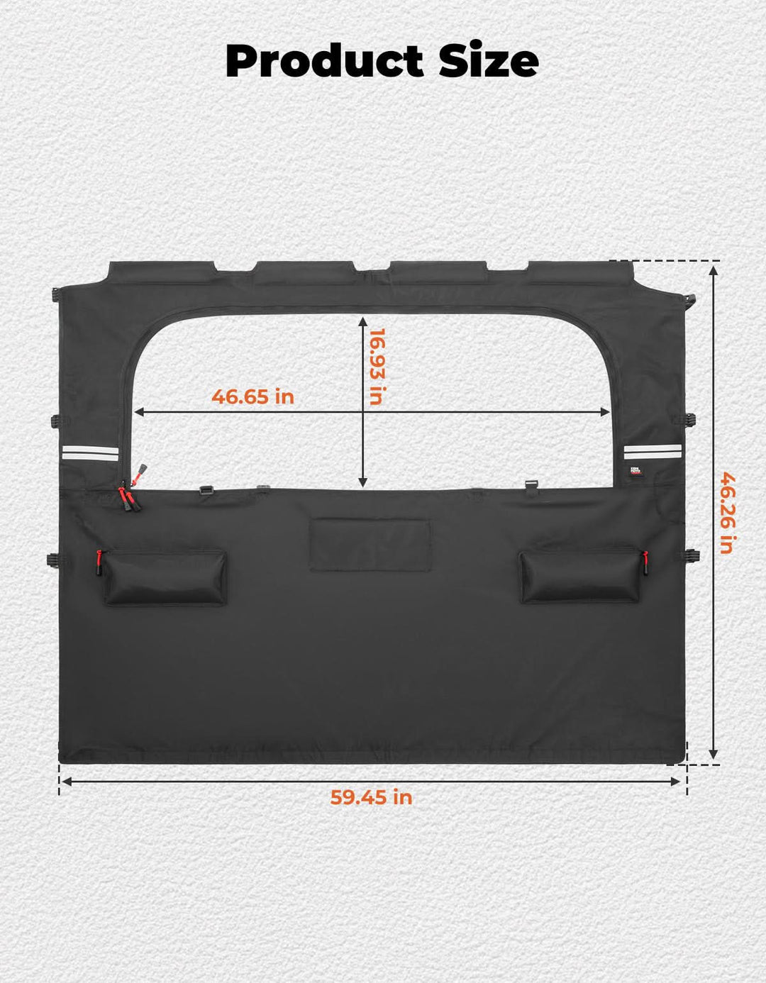 UTV Soft Rear Window for Kawasaki Mule PRO-FXT 2015+ - Kemimoto