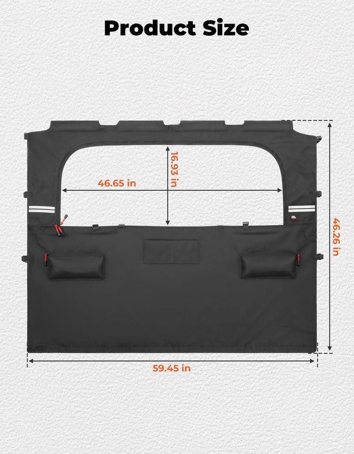 UTV Soft Rear Window for Kawasaki Mule PRO-FXT 2015+ - Kemimoto
