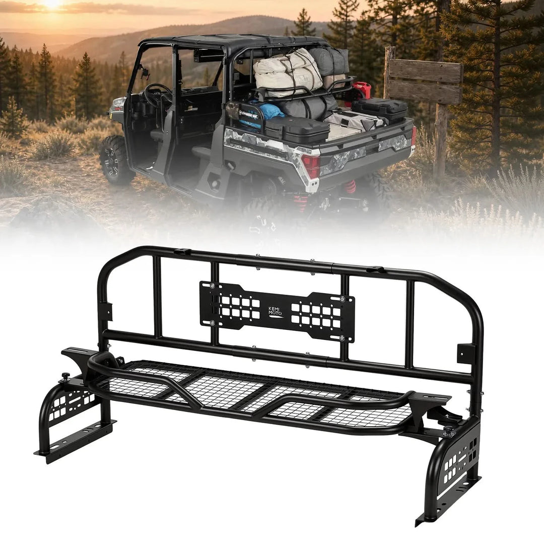 2-in-1 Folding UTV Rear Rack and Cargo Basket for Can-Am Defender, CFMOTO UFORCE and Polaris Ranger XP 1000