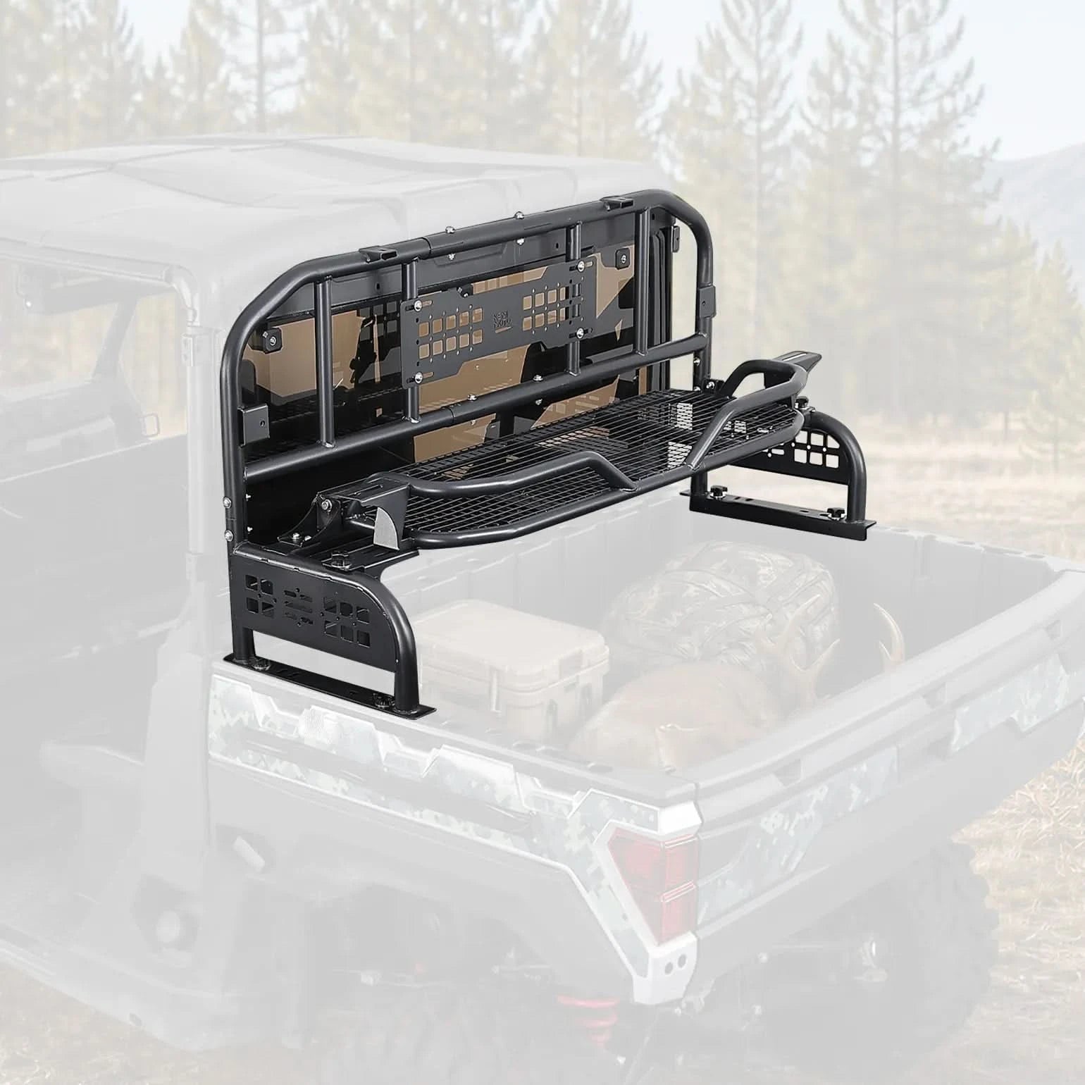 2-in-1 Folding UTV Rear Rack and Cargo Basket for Can-Am Defender, CFMOTO UFORCE and Polaris Ranger XP 1000